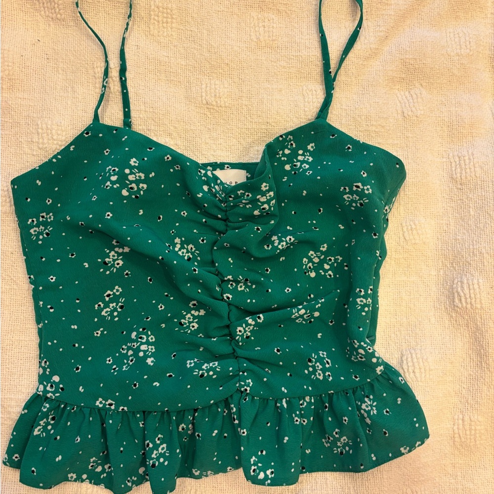 Green Floral Women's Top
